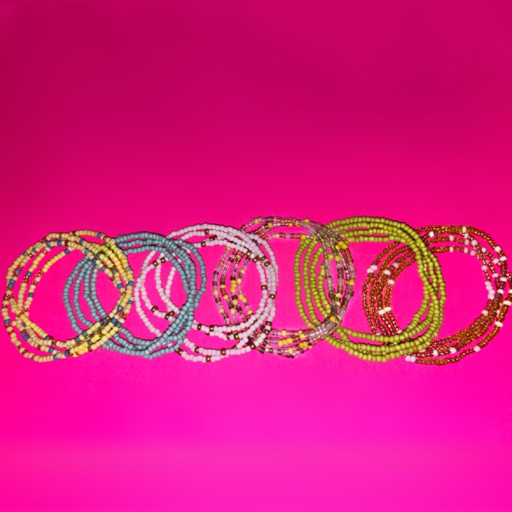 ✨HANDMADE INTERNATIONAL WAIST BEADS - 6 BAND SET - STRETCH ELASTIC BANDS